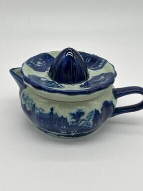 Vintage Royal Arms Ironstone Blue White Transferware Citrus Juicer Reamer